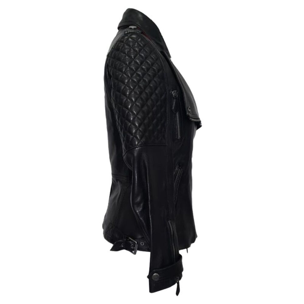 Burberry Quilted Accent Biker Jacket in Black Lamb Leather - Picture 2 of 8